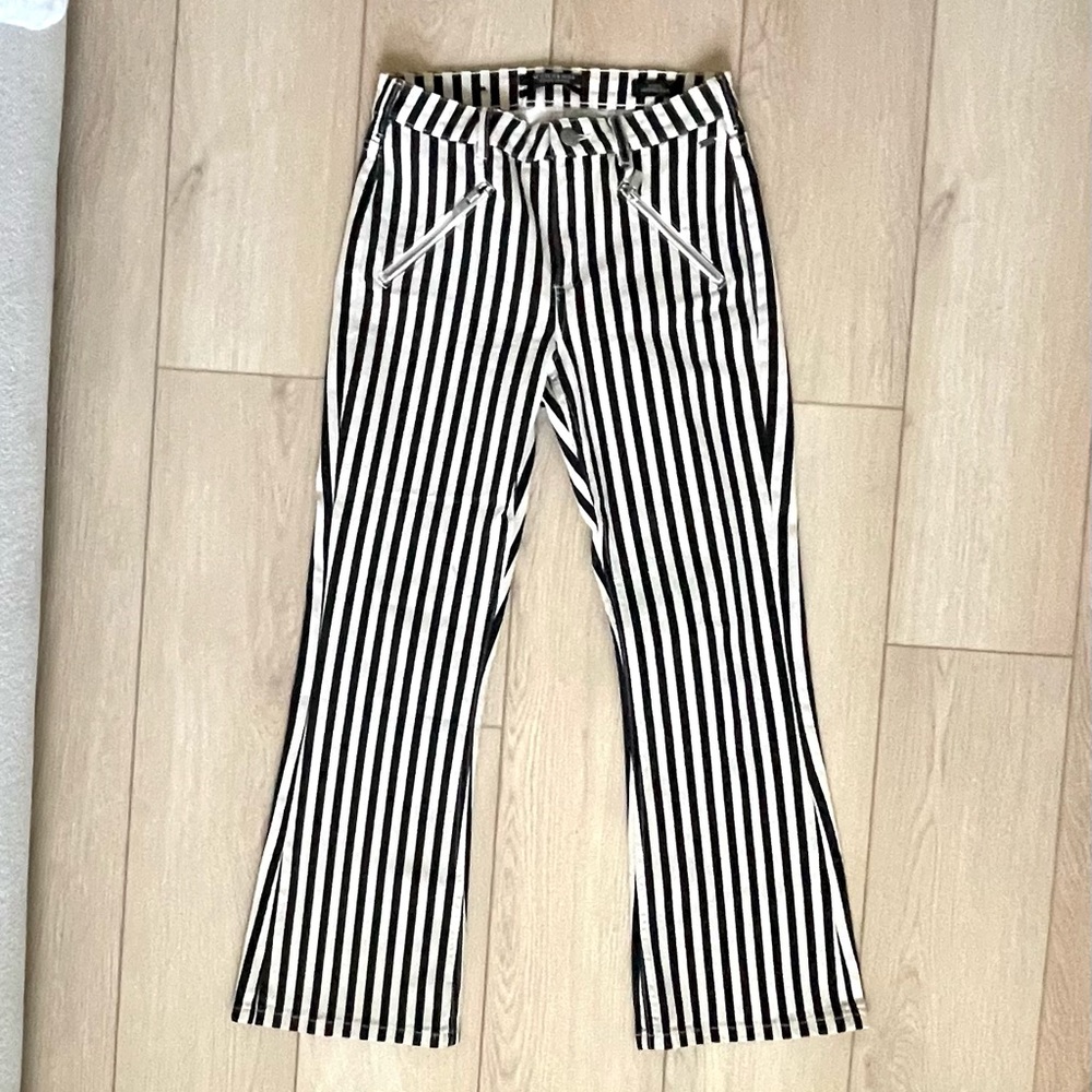 Maison Scotch, Scotch & Soda, Bowie cropped kick, b/w stripe, jeans size 27